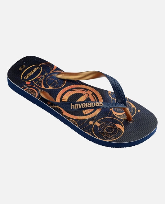 HAVAIANAS TOP MARVEL - MARINE.MARINE.GOLDEN Print Flip Flops