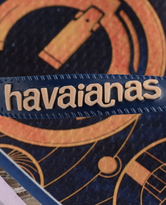 HAVAIANAS TOP MARVEL - MARINE.MARINE.GOLDEN Platform Flip Flops Leather