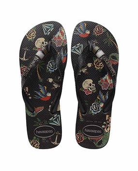 HAVAIANAS TOP TRIBO - BLACK Osso Flip Flops