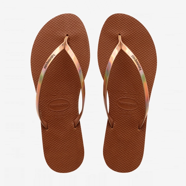HAVAIANAS YOU METALLIC - RUST Rainbow Flip Flops Lifetime Guarantee
