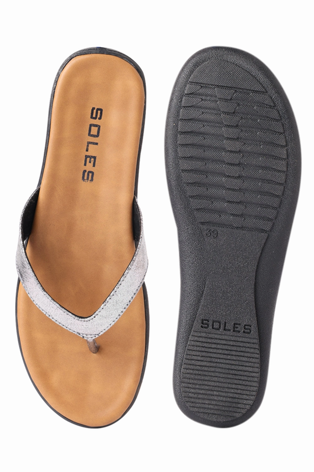 SOLES Shimmering Metallic Flat Sandals - Sparkle with Every Step Earth Runners Sandals