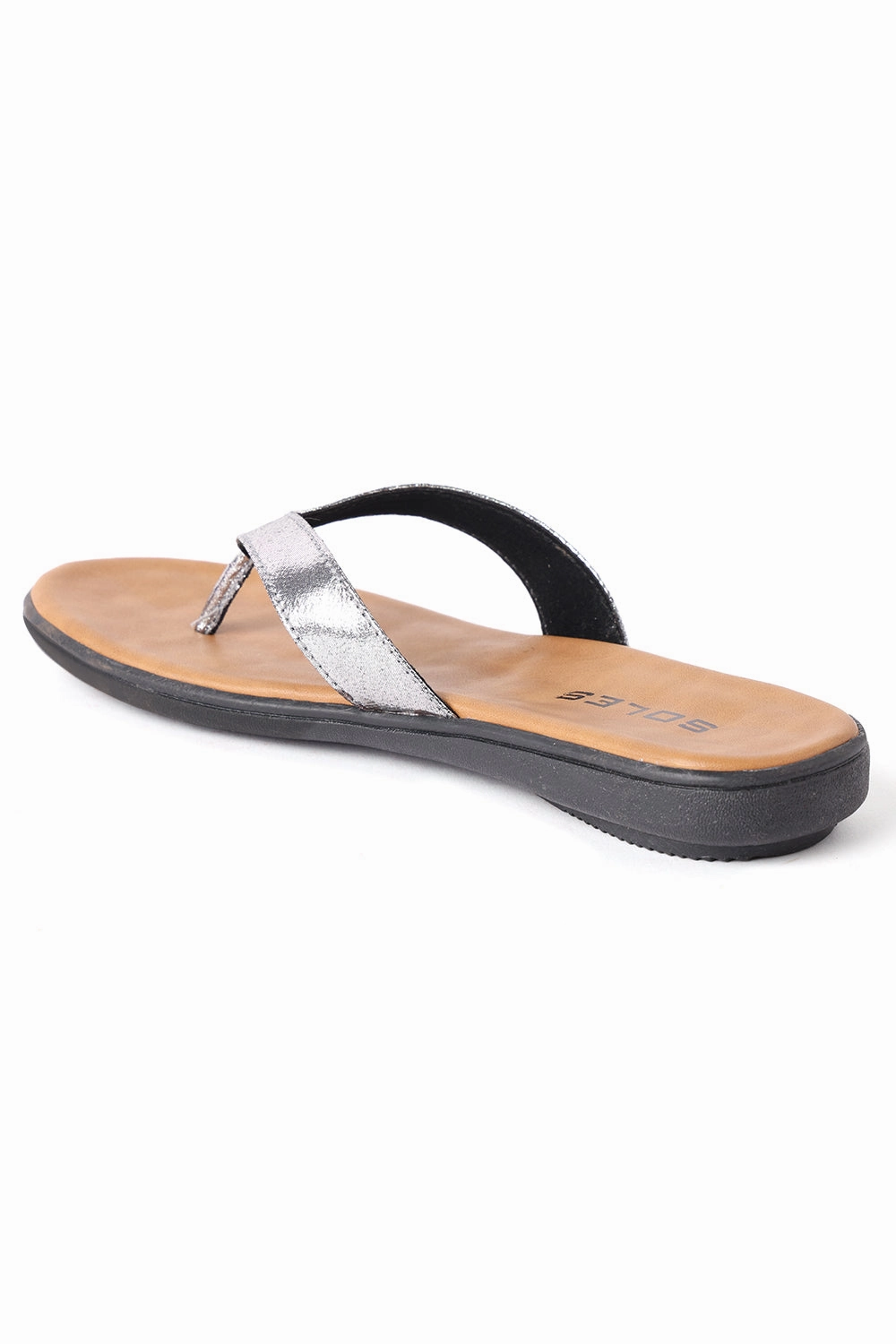 SOLES Shimmering Metallic Flat Sandals - Sparkle with Every Step Acupuncture Sandals