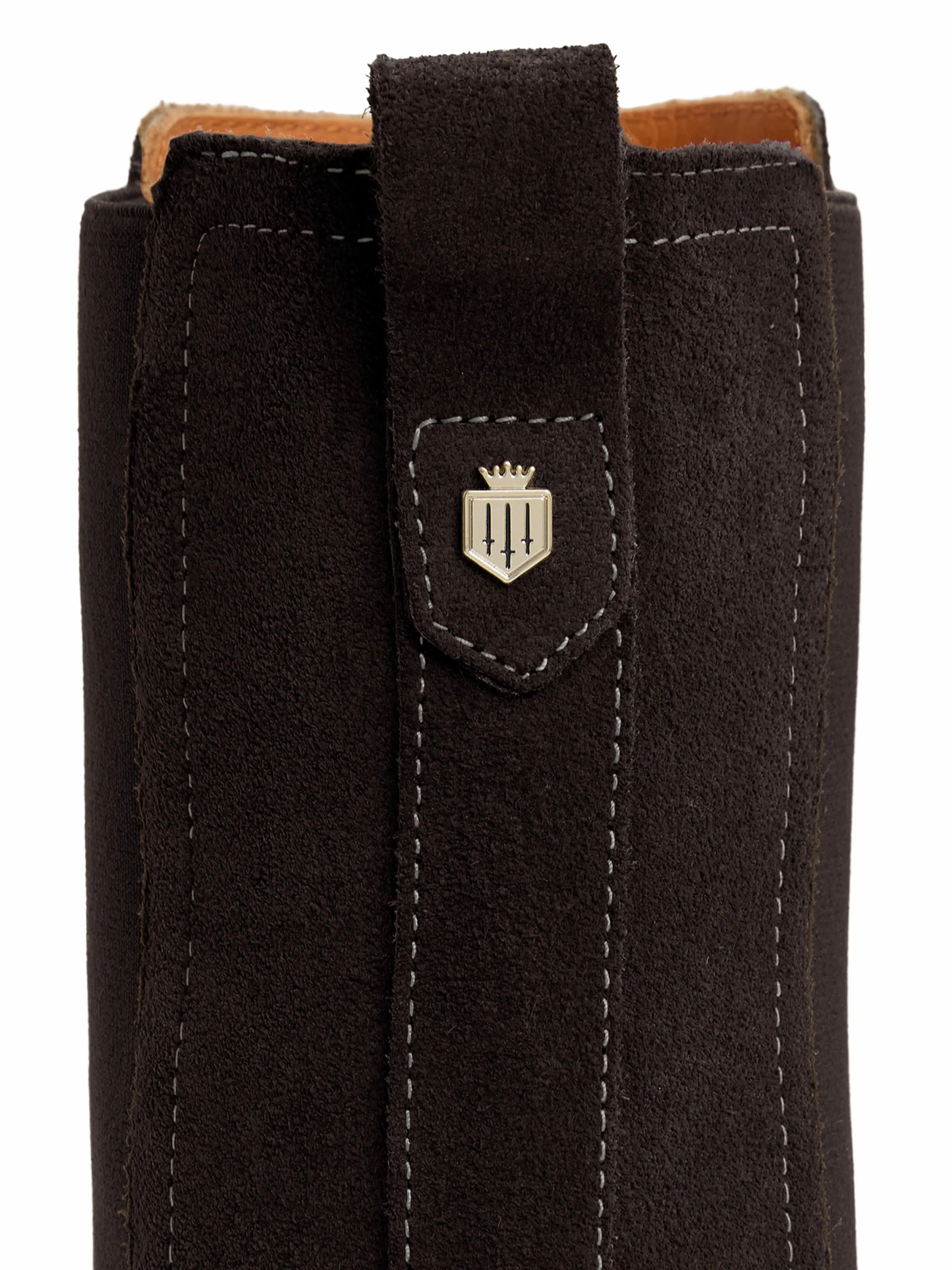 Military Issue Combat Boots Heeled Boudica - Chocolate Suede