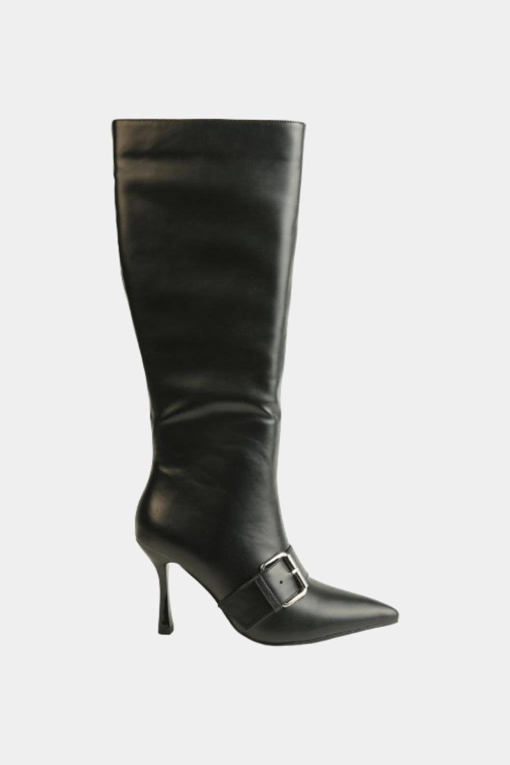 Le Ciel Knee High Boots Buckle Detail Stiletto Heel Pointed Toe Knee High Boots (PACK A)