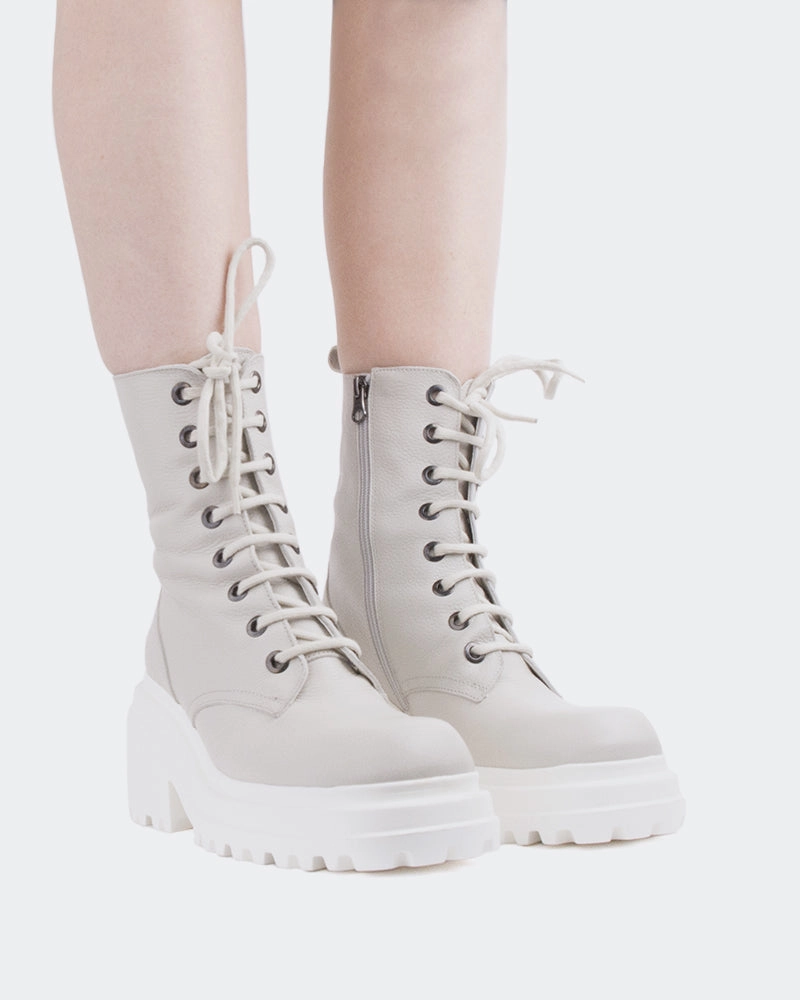 Homer Off White Leather Leon Leather Chelsea Boots