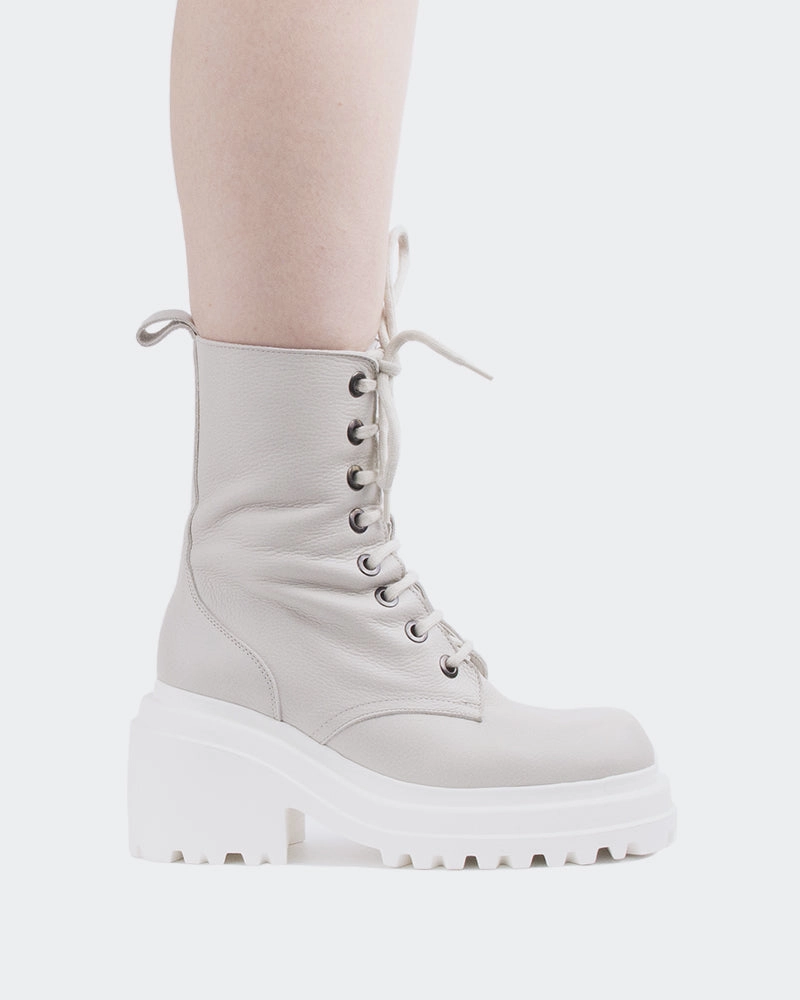 Homer Off White Leather Elsa Chelsea Boots