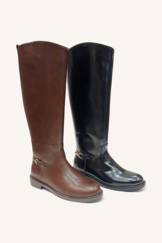 Horsebit Detail Tall Riding Boots Long Boots With Heels