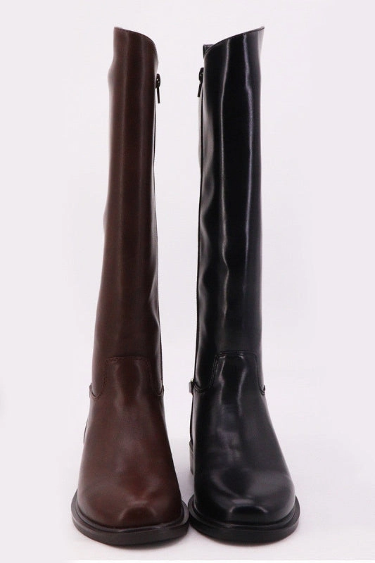 Lace Up Platform Boots Horsebit Detail Tall Riding Boots