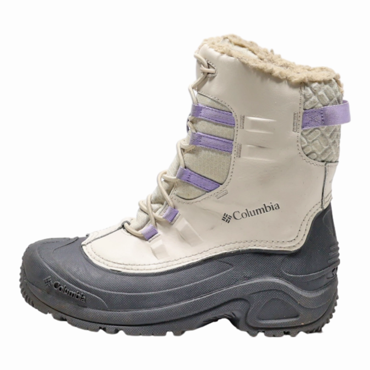 COLUMBIA Snow Boots White Synthetic Womens UK 4 Apres Ski Snow Boots