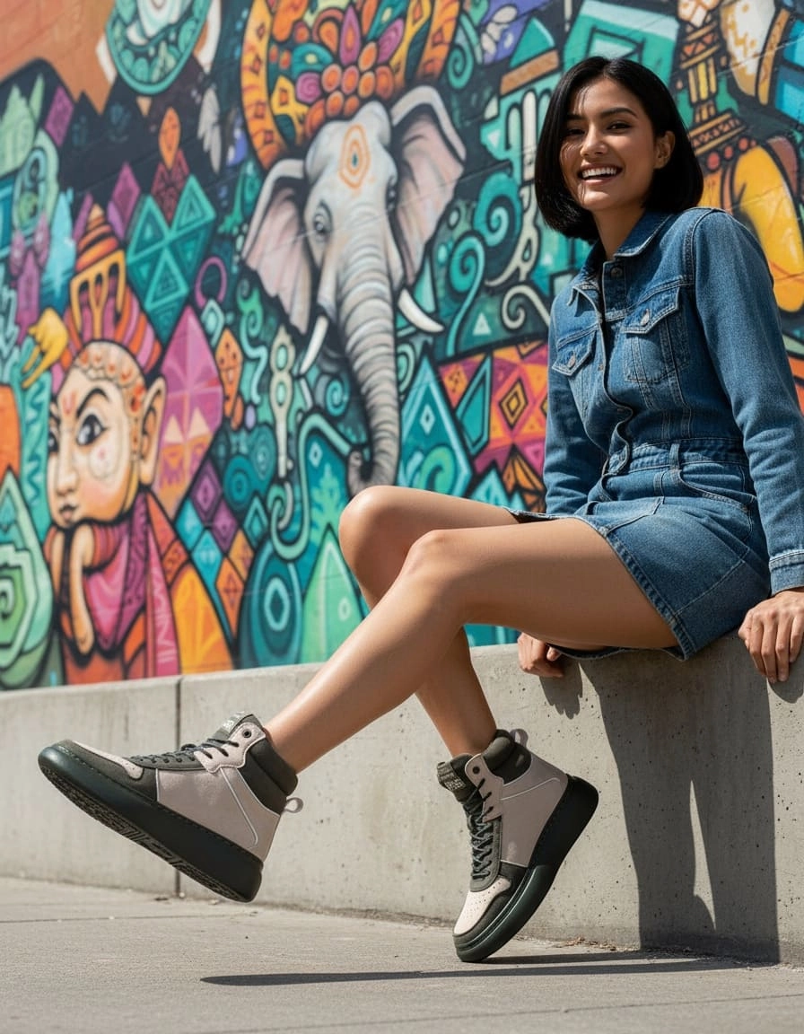 Bacca Bucci  Discovery Noir Womens High-Top Sneakers Club C 85 Sneakers