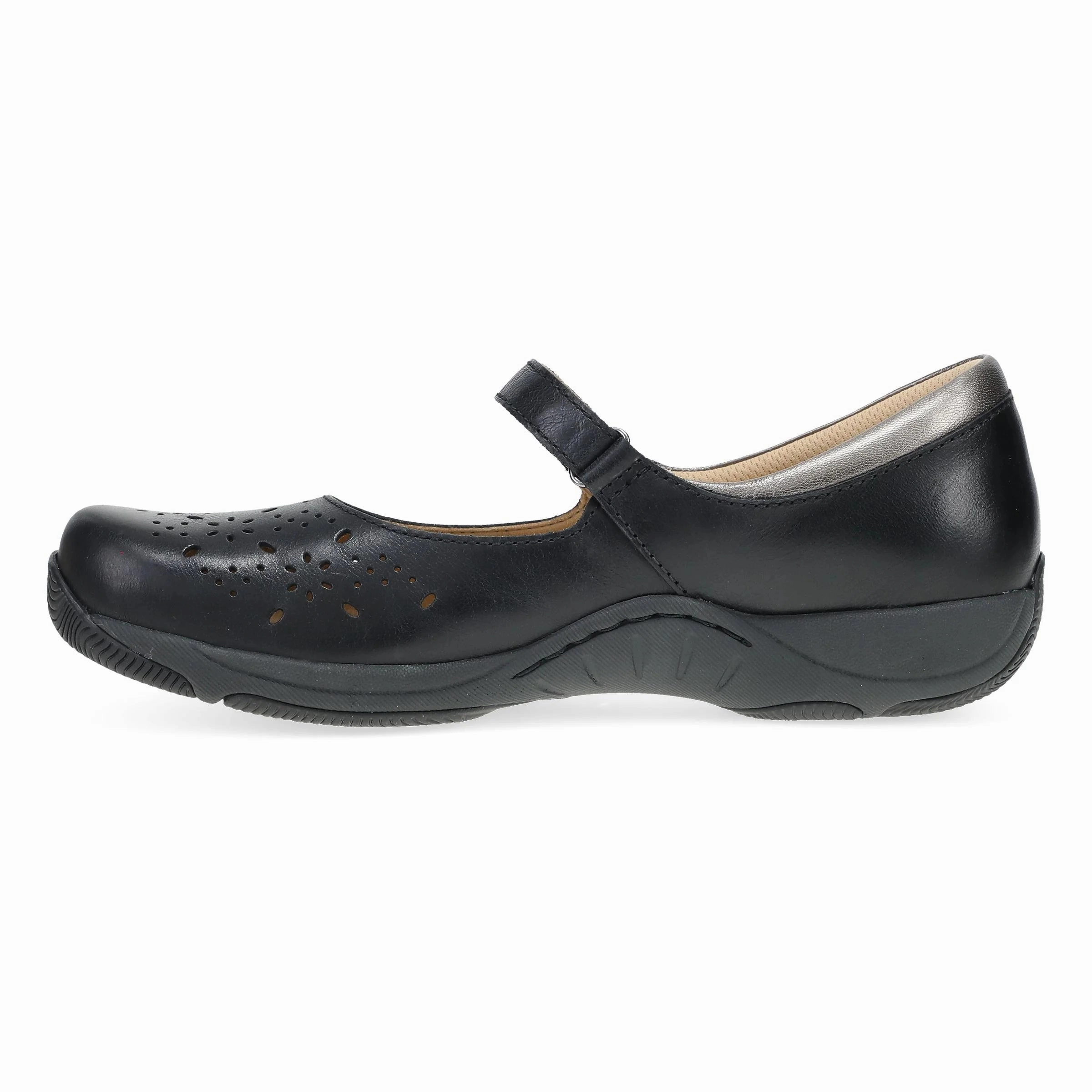 Dansko Stacy Mary Jane Clog - Black Waxy Burnished Dress Shoe Mary Janes