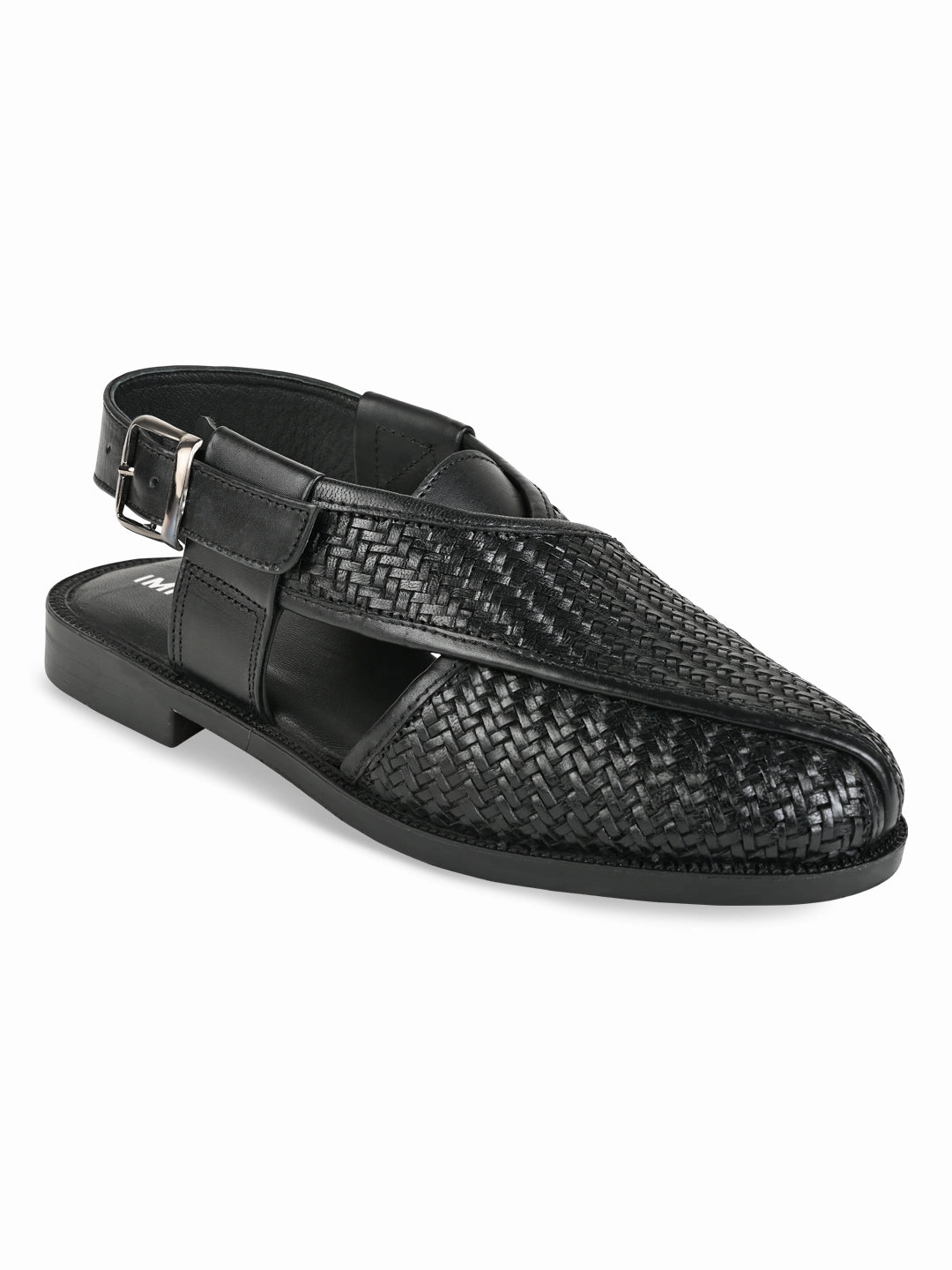 Sandals Resorts Customer Service Imperio Black Men Woven Leather Slip On Sandals