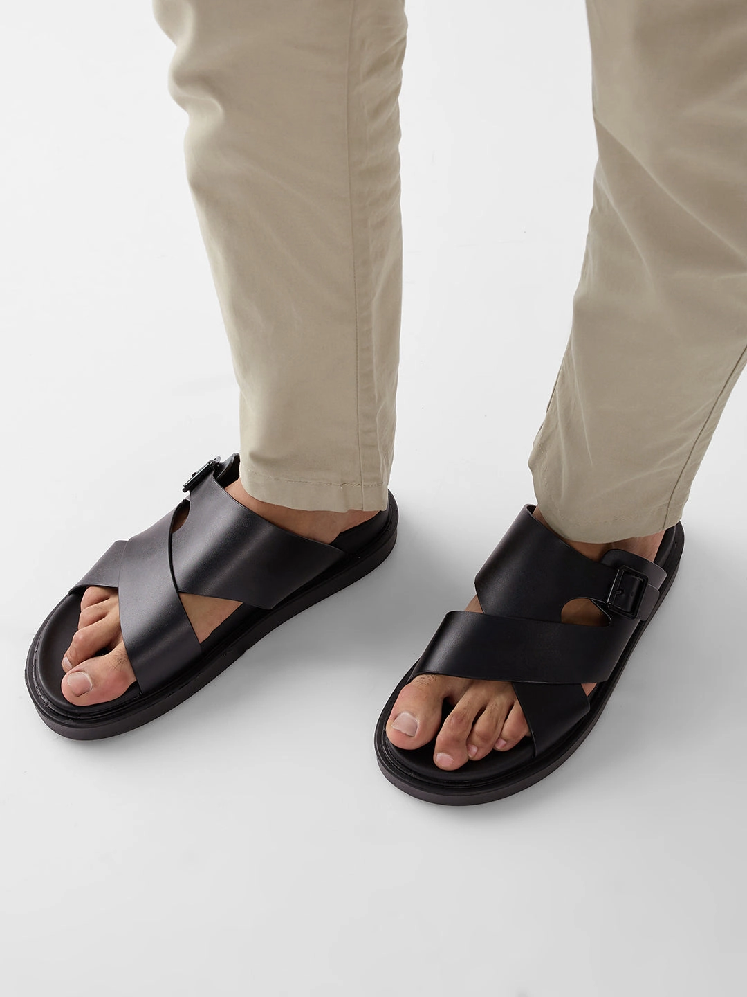 Sandals Barbados Hotel Imperio By Regal Black Men Smart Stylish Leather Sandals