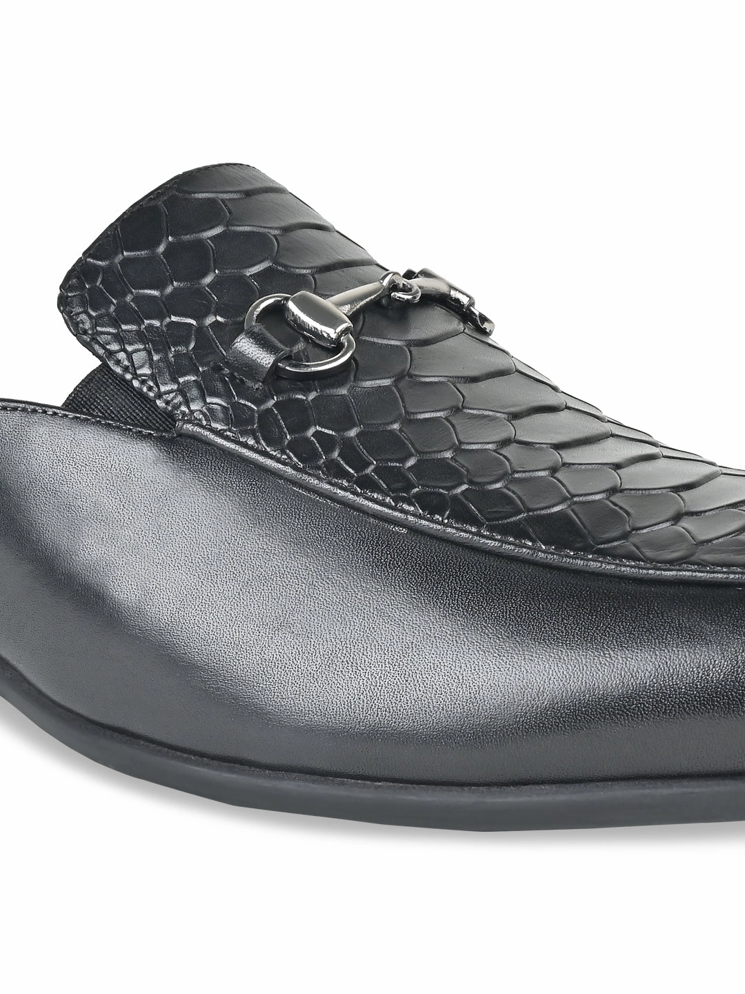 Wedge Sandals Imperio By Regal Black Men Textured Leather Mules