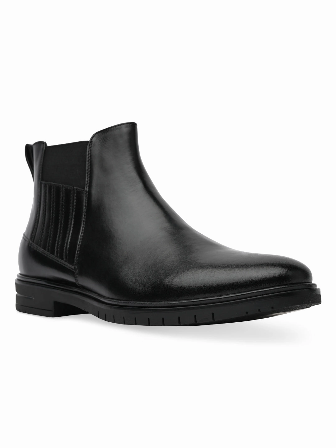 Imperio By Regal Black Mens Chelsea Leather Boots Square Toe Steel Toe