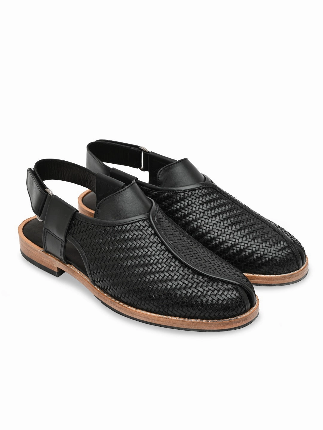 Imperio By Regal Black Mens Formal Woven Leather Slip On Sandals Strappy Sandals Leather