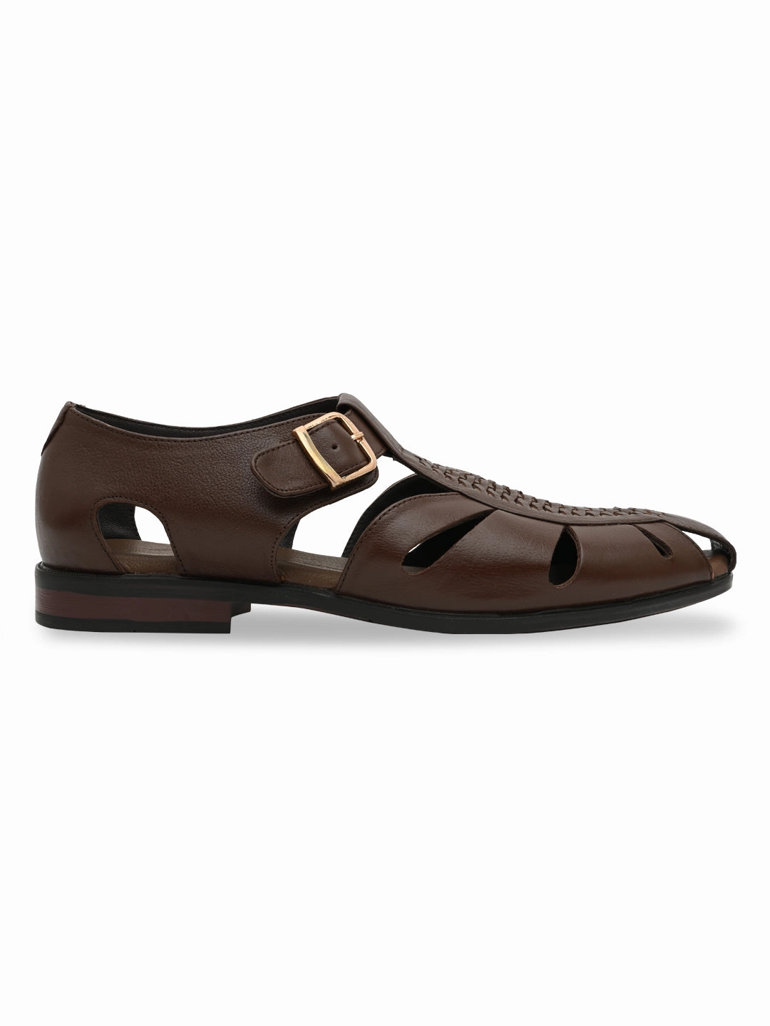 Imperio By Regal Brown Men Leather Pathanis Dr Marten Flower Sandals