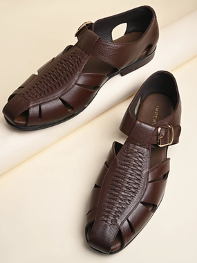 Imperio By Regal Brown Men Leather Pathanis Fall Sandals