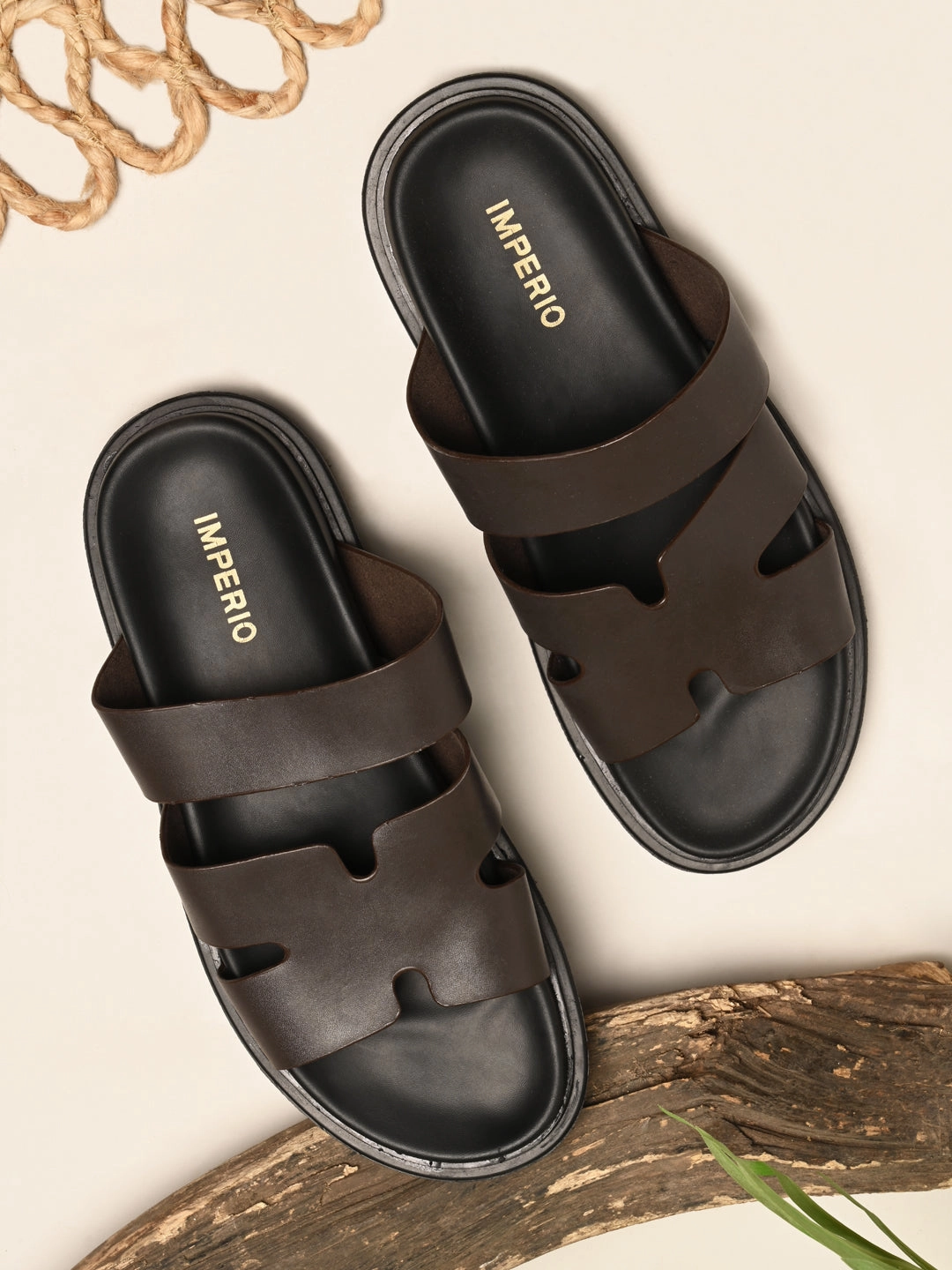 Imperio By Regal Brown Men Smart Stylish Leather Sandals And White Sandals