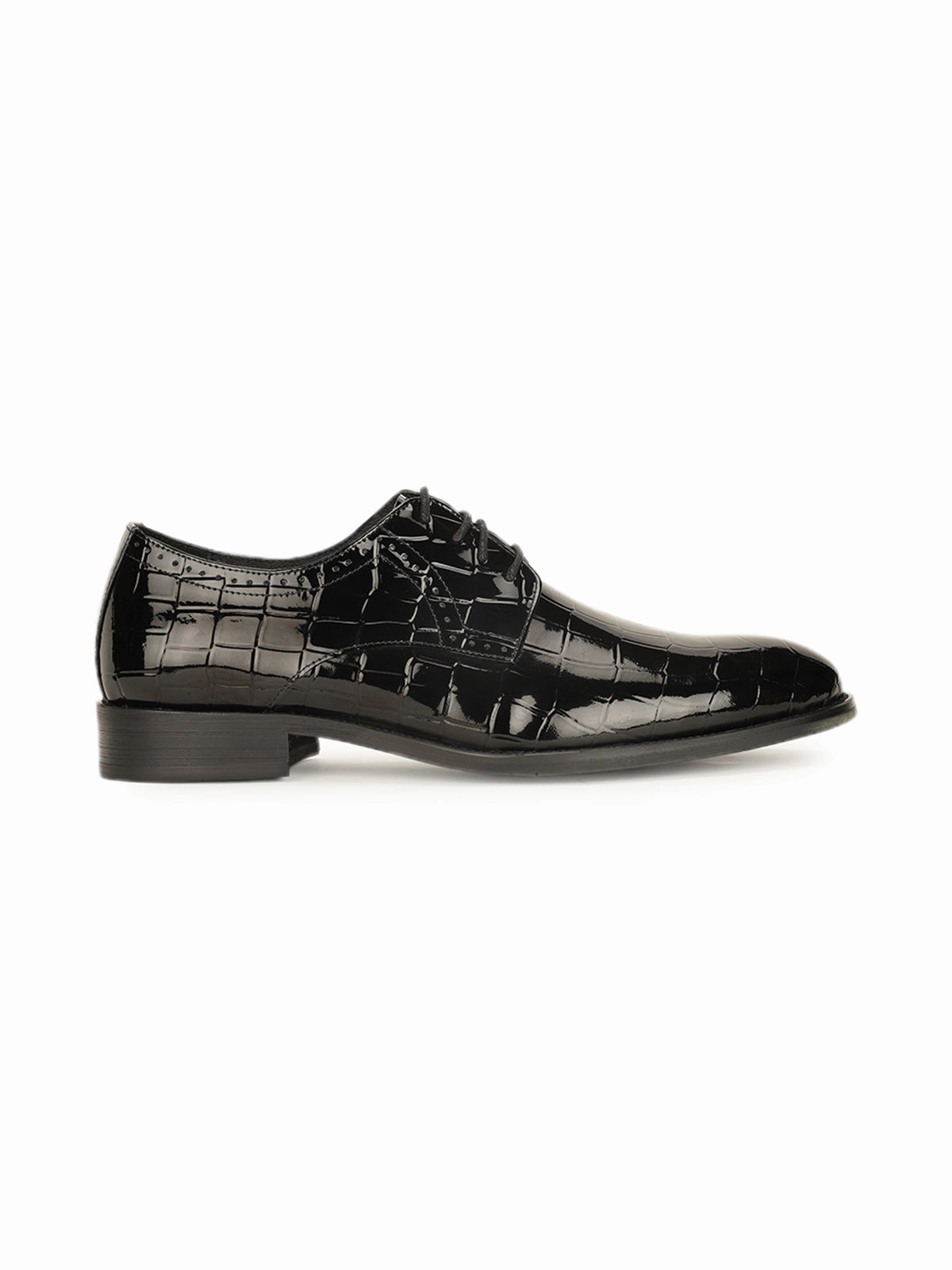 Godfrey Croco Lace Up Derby Shoes Lace Up Medallion Toe Dress Shoes