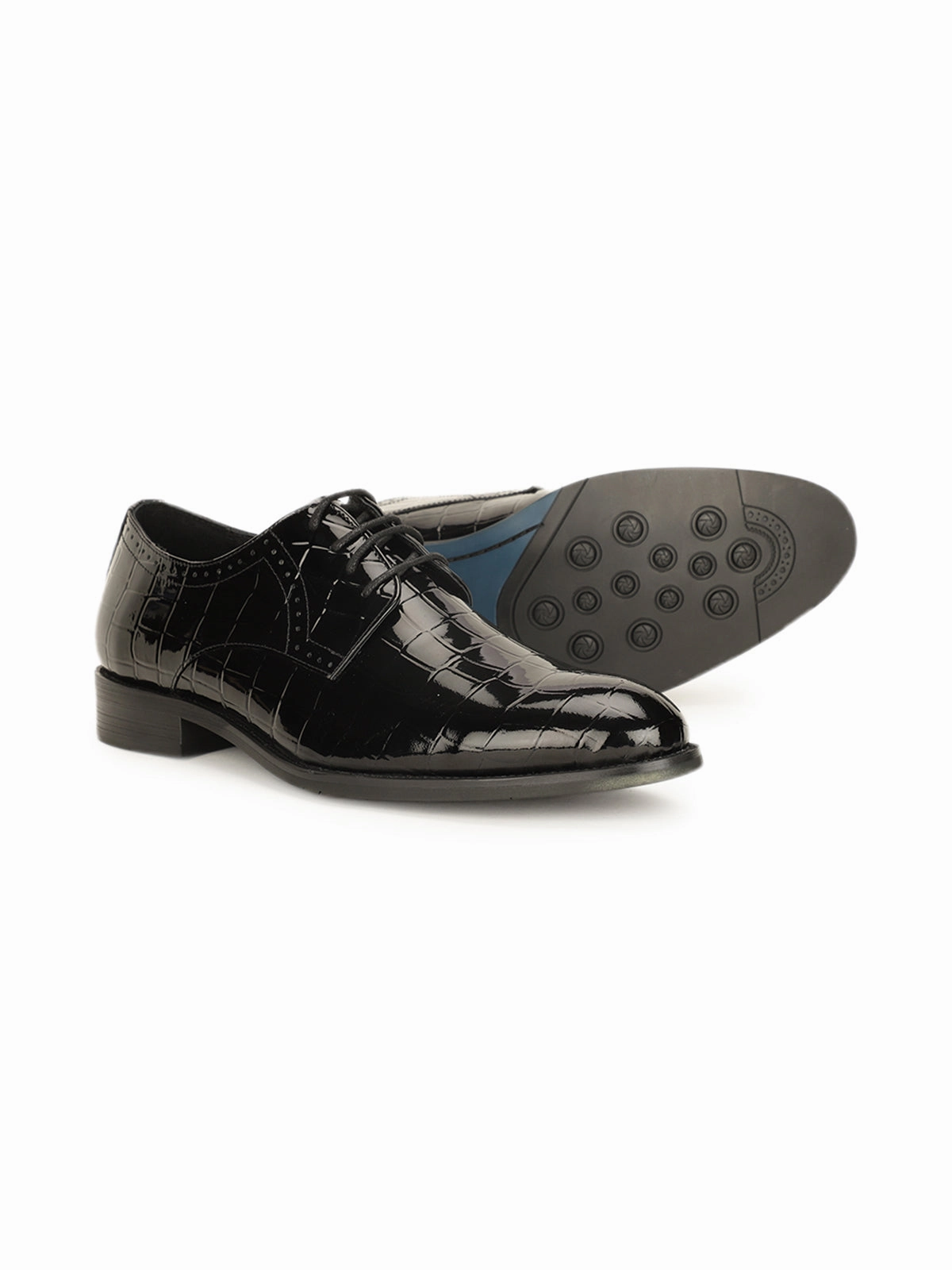 Moc Toe Derby Shoe Godfrey Croco Lace Up Derby Shoes