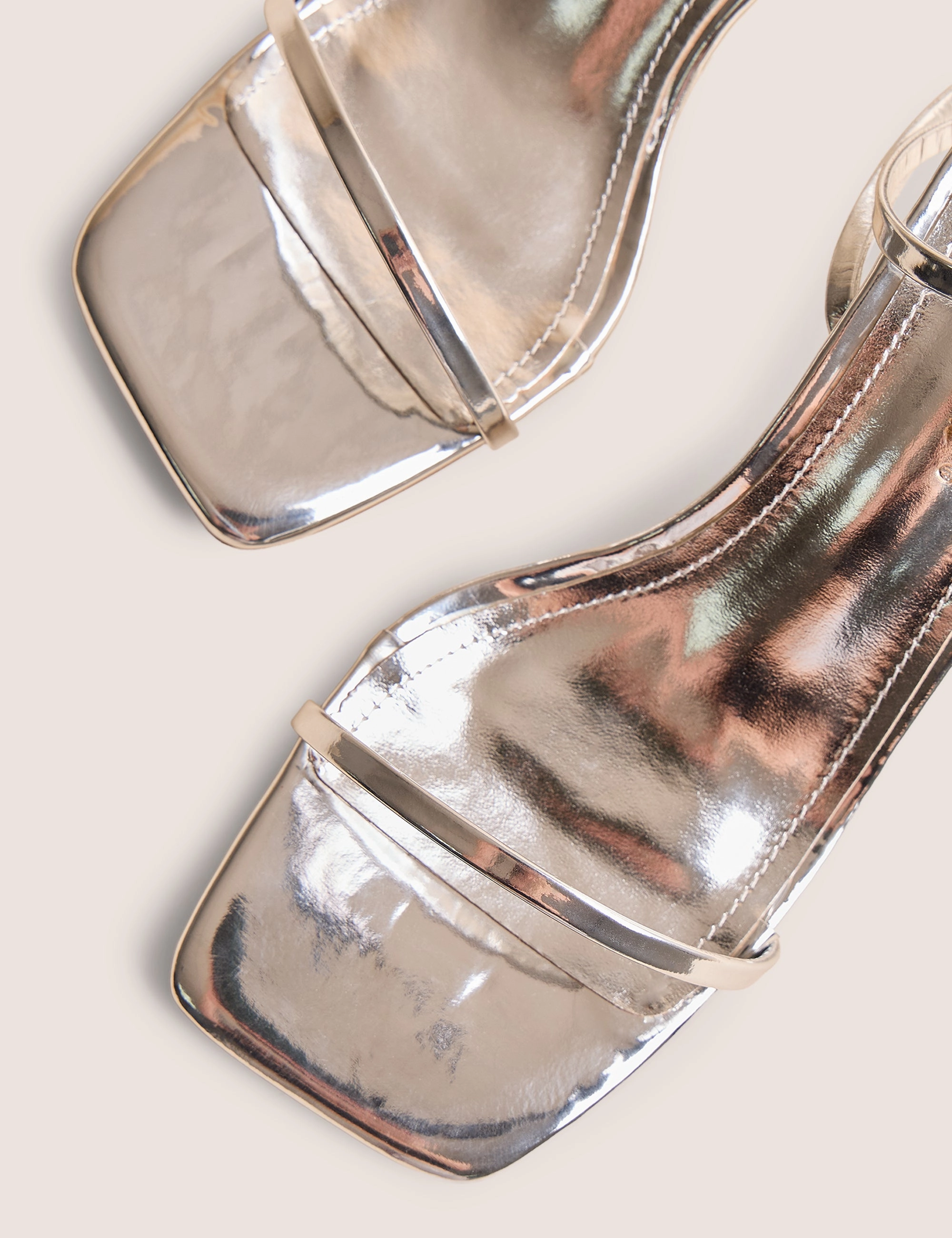 Ivory Peep Toe High Heels Natalya Silver Barely There Square Toe Stiletto Mid Heels