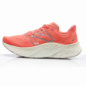 Most Comfortable Running Shoes New Balance Fresh Foam More v4 Women's Running Shoe - Gulf Red/Sea Salt/Silver Metallic