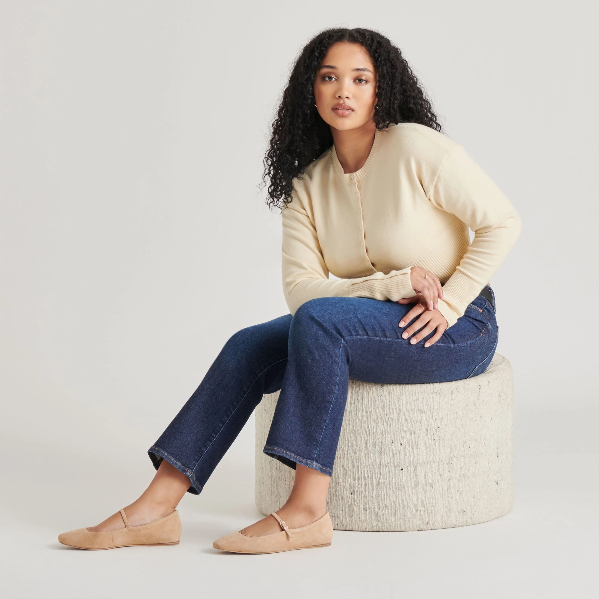 Flat Pointed Leather Shoes REYES BALLET FLATS BAMBOO SUEDE