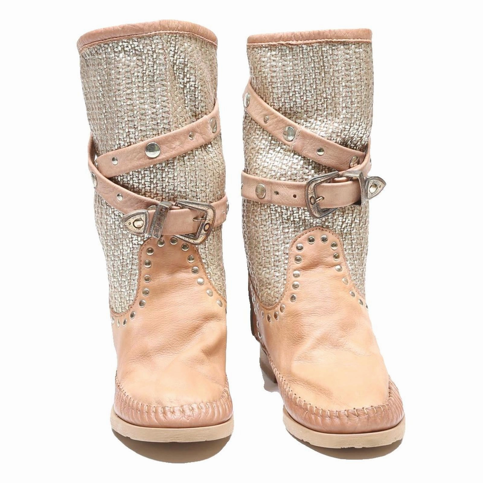 5.11 Tactical Boots KARMA OF CHARME Womens Camel Beige & Metallic Synthetic Ankle Boots UK 4 Stylish