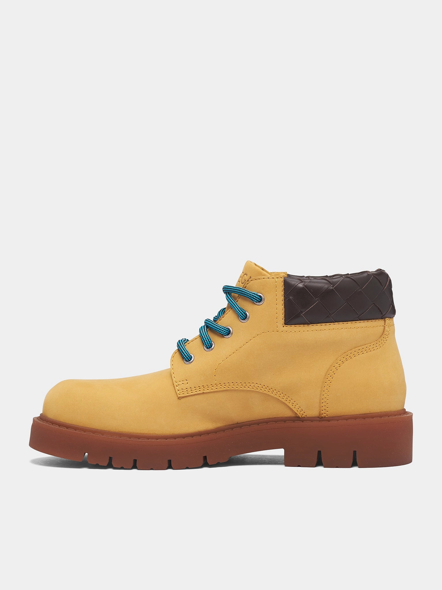 NULL Work Boots Intrecciato Leather Haddock Cropped Boot (841489-V3H61-7166-OCRE-FONDANT)