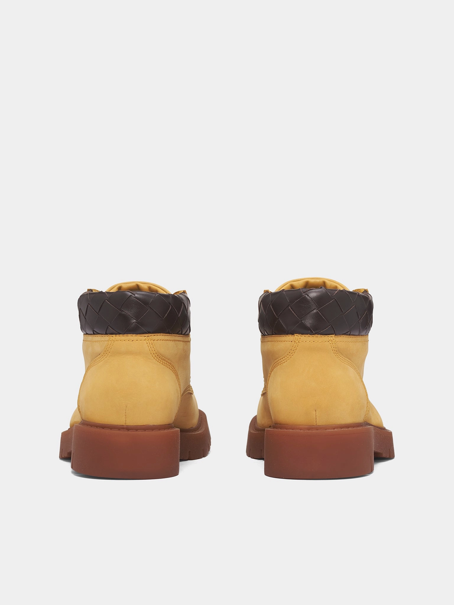 Intrecciato Leather Haddock Cropped Boot (841489-V3H61-7166-OCRE-FONDANT) Floral Cowboy Boots