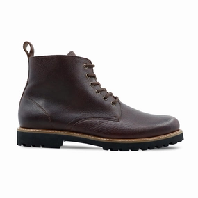 Ironb - Men's Dark Brown Pebble Grain Leather Boot Ranchers Boots