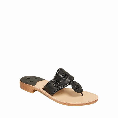 Jack Roger Ladies Slip On Black with Patent Sandals 1219SN0001004-BLKP Firefly Flip Flops