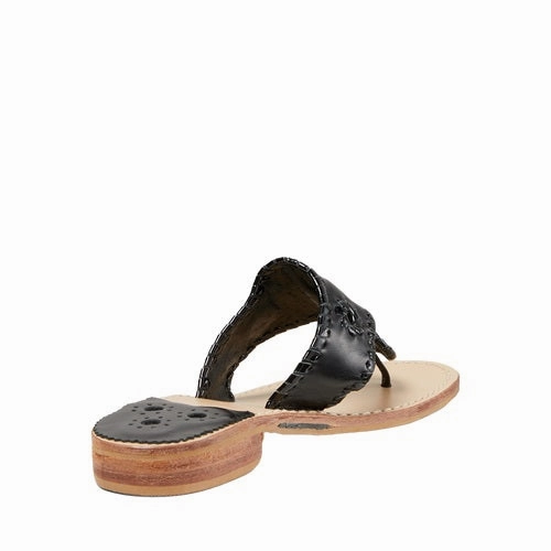 Jack Roger Ladies Slip On Black with Patent Sandals 1219SN0001004-BLKP Womens Flip Flops