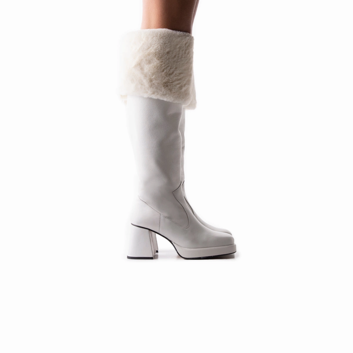 Jesse White Leather Boots For Cheap