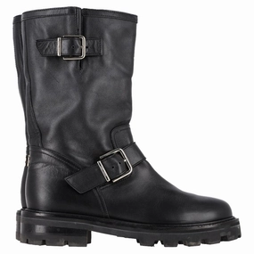 Combat Boots And Skirt Jimmy Choo Biker II Combat Boots in Black Leather