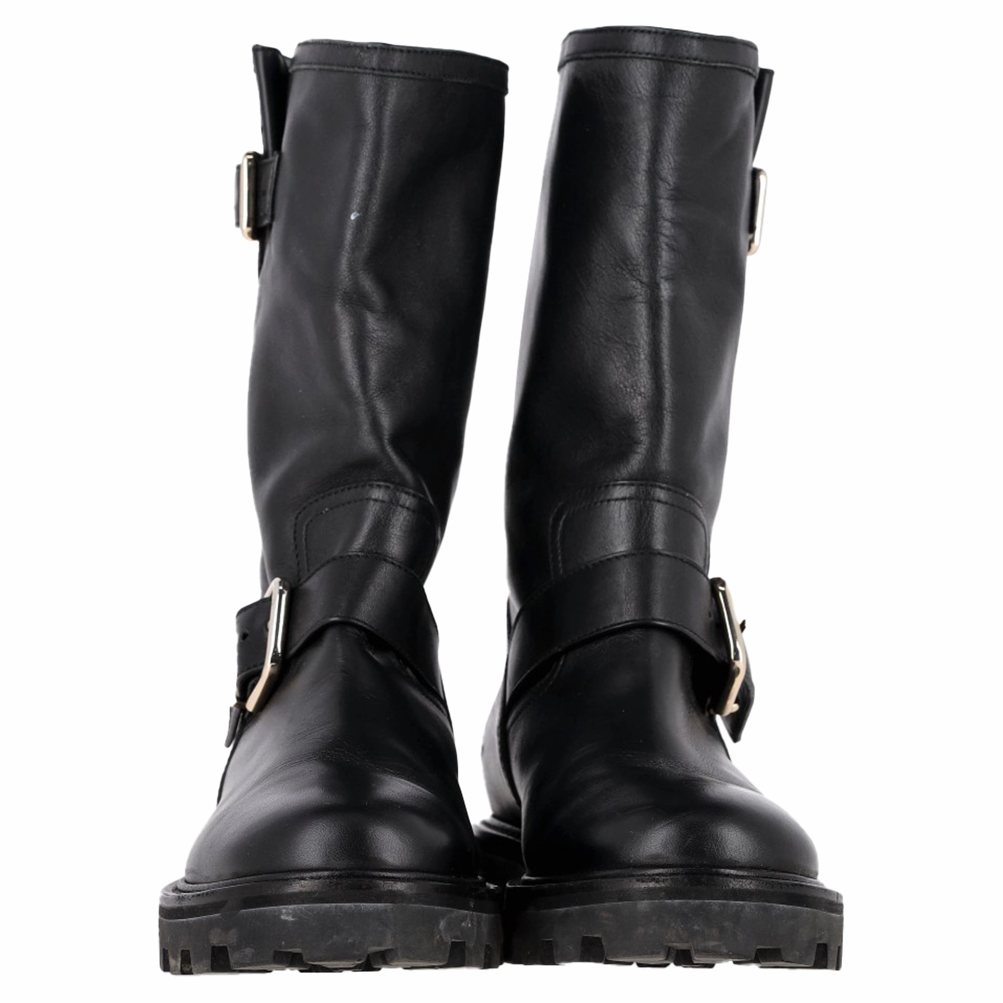 Mckenzee Leather Combat Boots Jimmy Choo Biker II Combat Boots in Black Leather