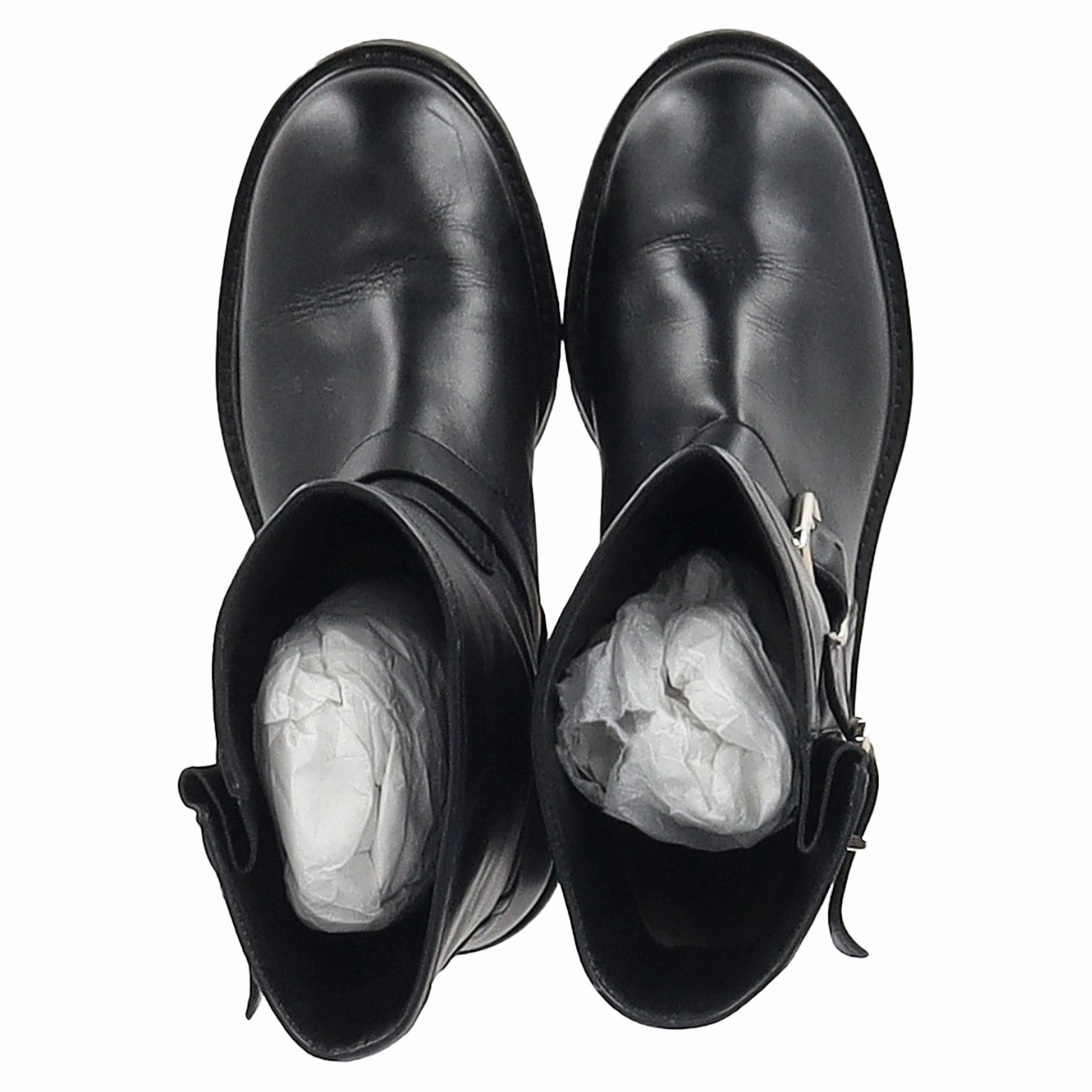 Jimmy Choo Biker II Combat Boots in Black Leather Redback Terra Combat