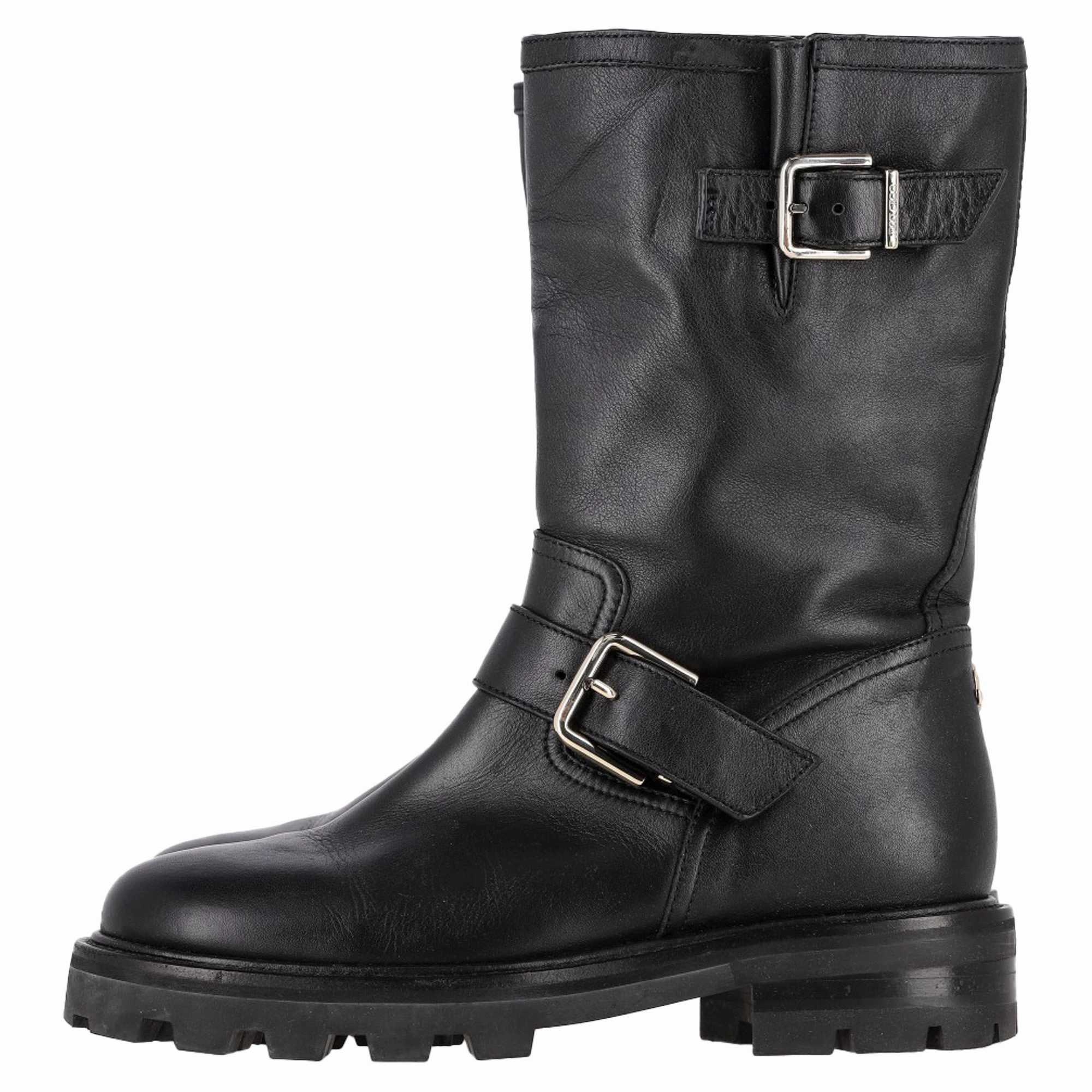 Vietnam Style Combat Boots Jimmy Choo Biker II Combat Boots in Black Leather