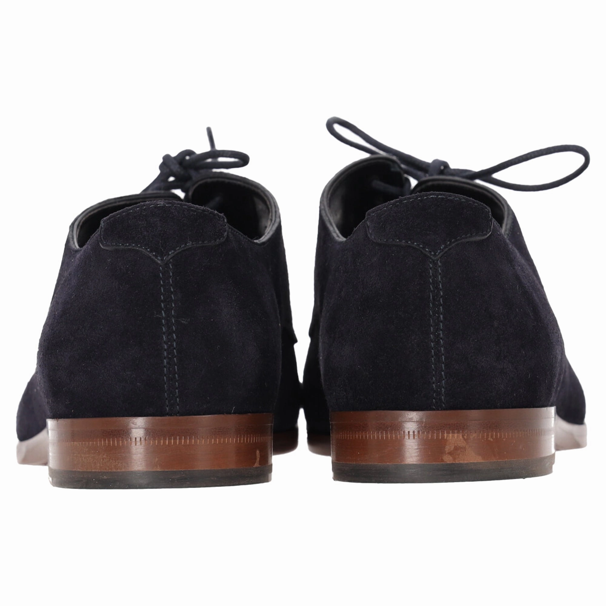 Jimmy Choo Laced Derby Shoes in Navy Blue Suede Casual Leather Derby Shoes