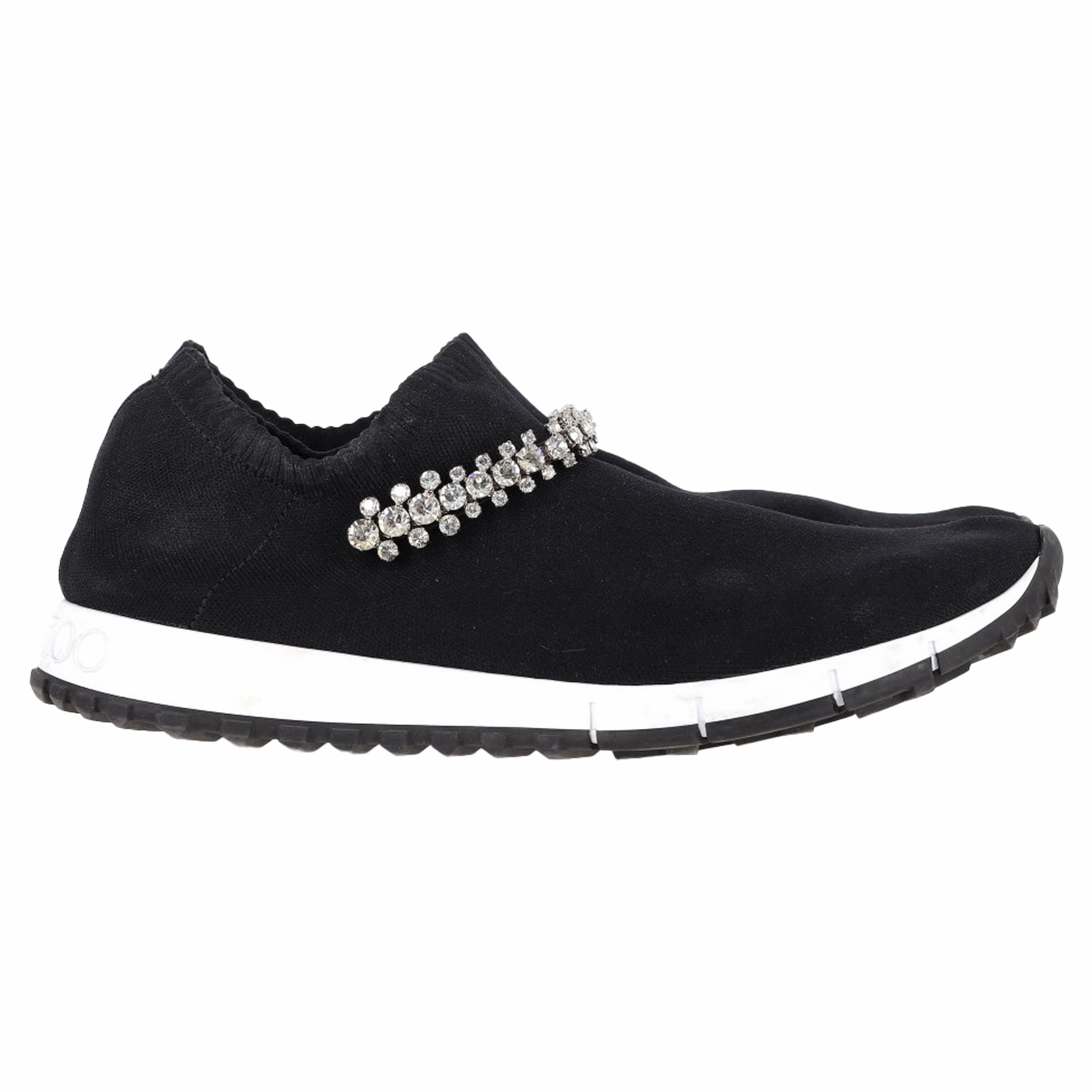 Sparkly Shoes Sneakers Jimmy Choo Verona Slip-On Sneakers in Black Polyester
