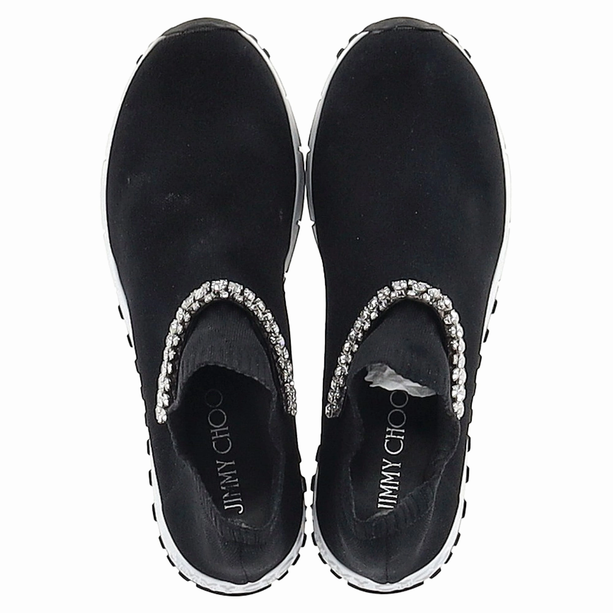 Jimmy Choo Verona Slip-On Sneakers in Black Polyester Hip Hop Sneakers
