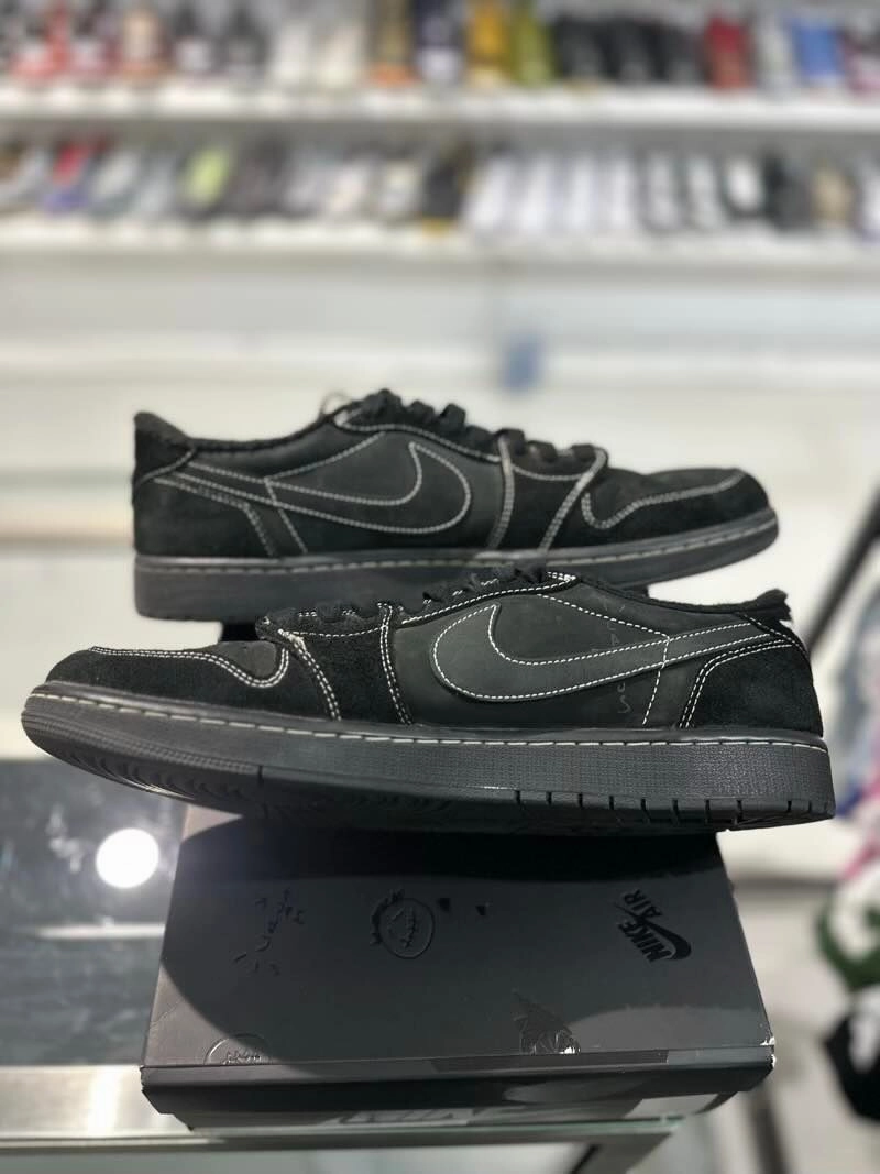 Jordan 1 Retro Low OG SP Travis Scott Black Phantom - Pre-Owned Size 12.5 Demar Derozan Sneakers