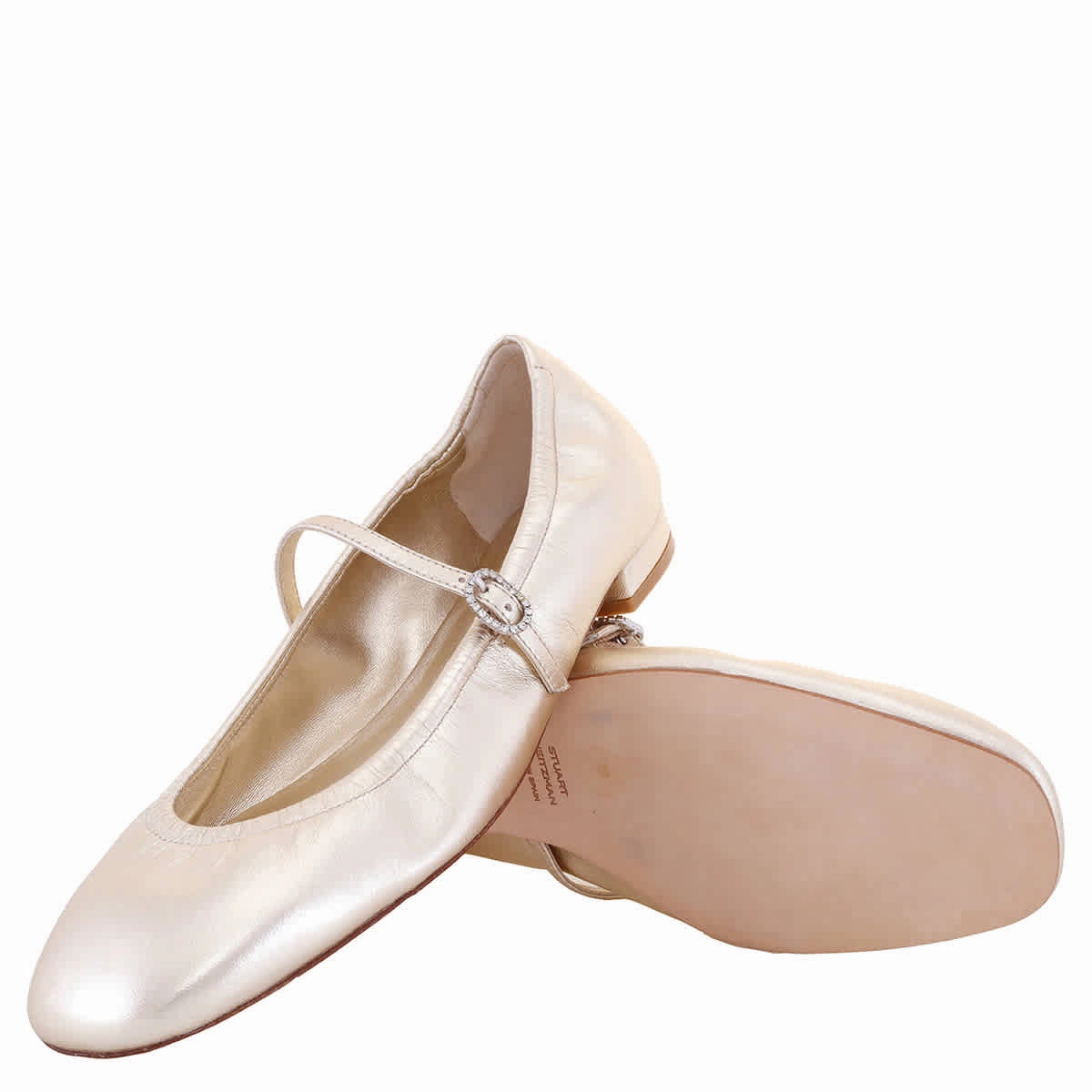 For Flat Feet Overpronation Stuart Weitzman Light Gold Claris Ballet Flats