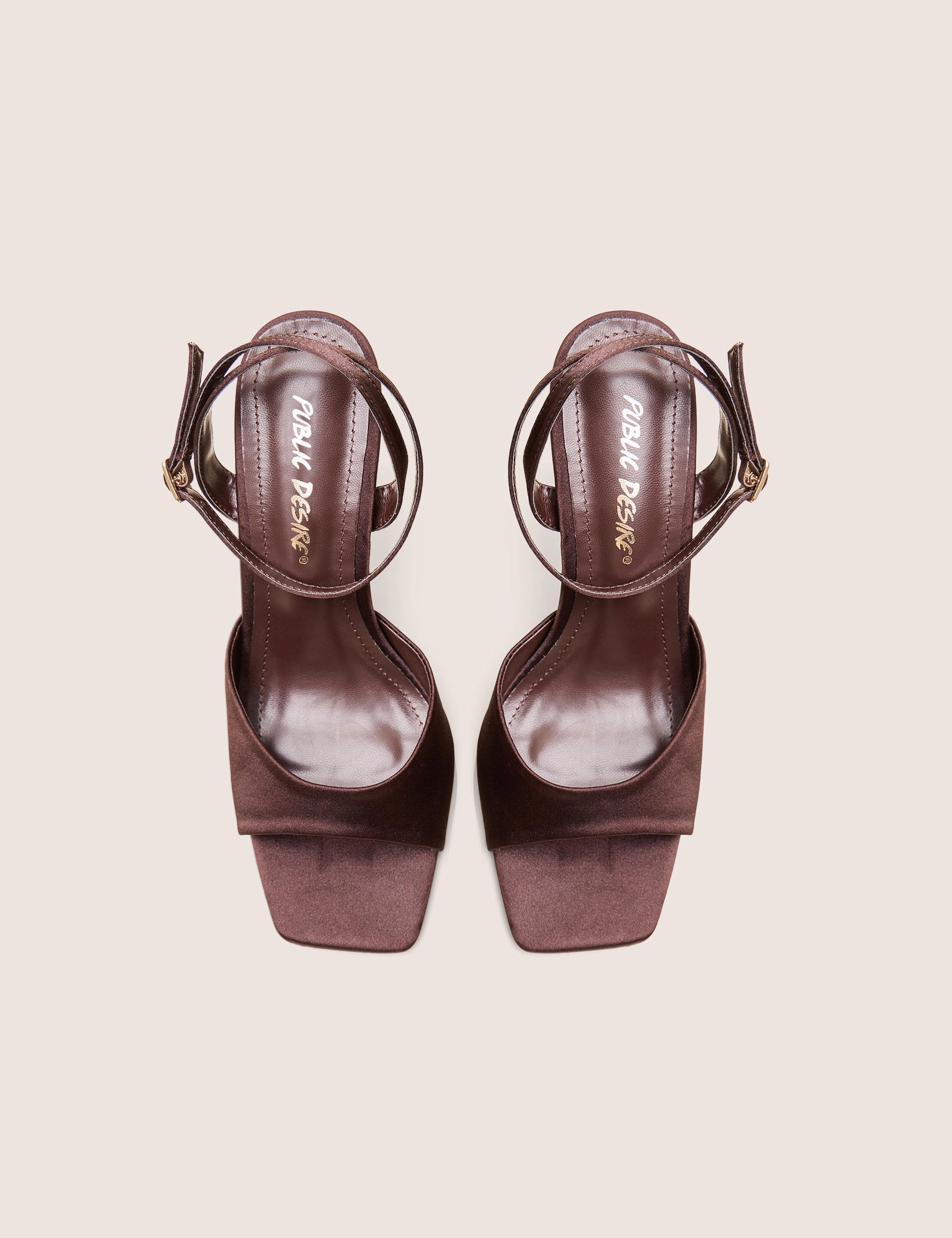 Zelensky In High Heels June Brown Ankle Strap Peep Toe Heels