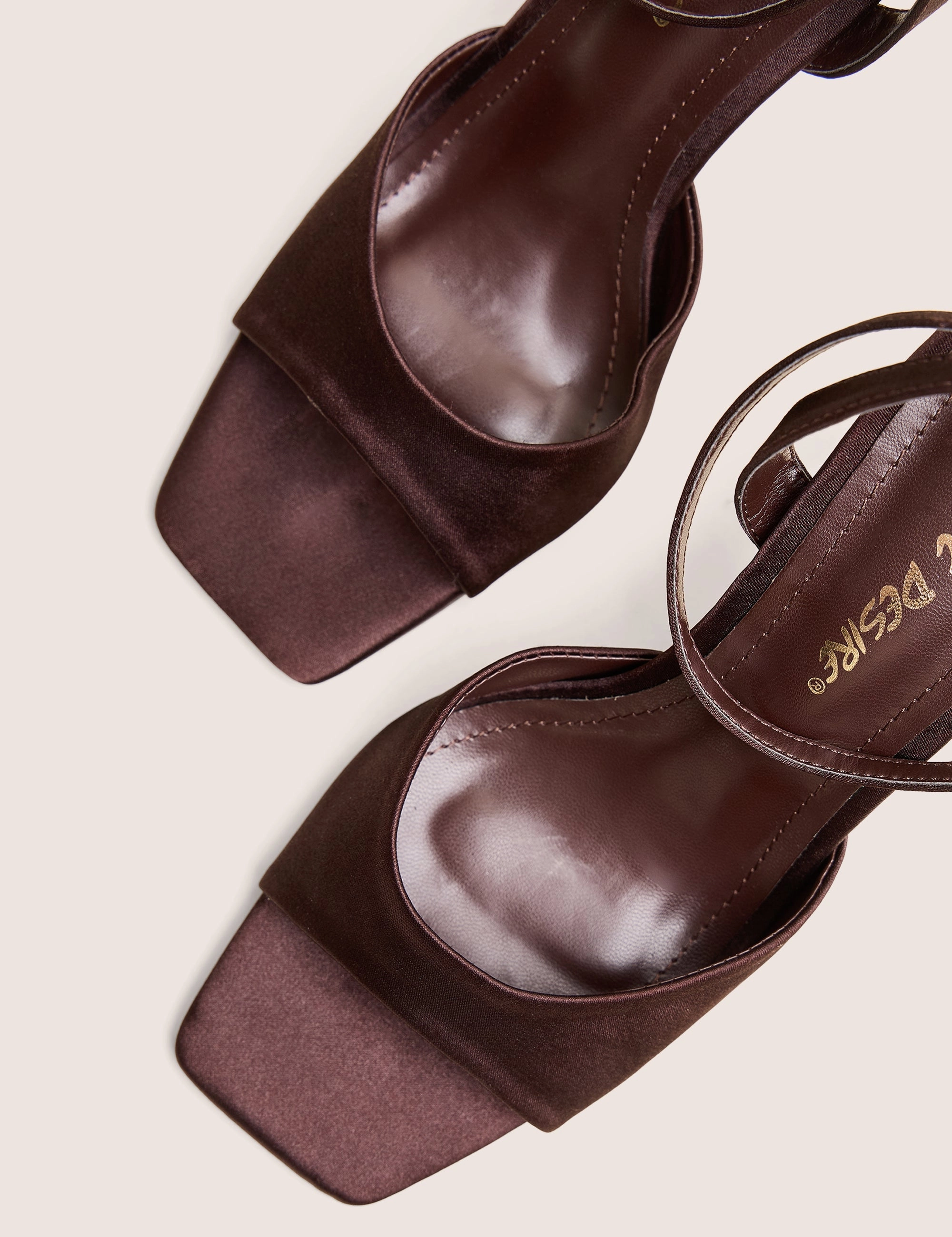 Blinged Out High Heels June Brown Ankle Strap Peep Toe Heels