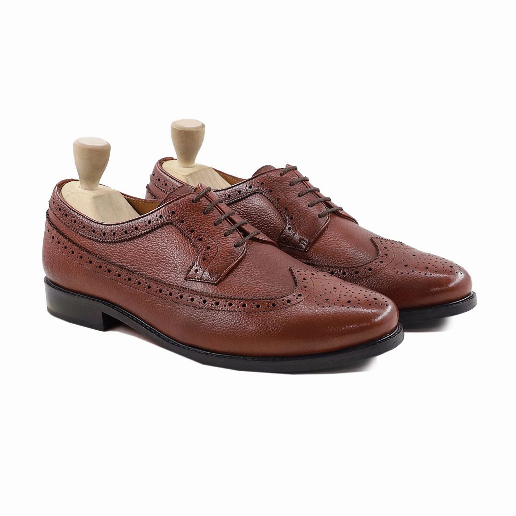 Kaiya - Men's Oxblood Pebble Grain Leather Derby Shoe Oxfords And Skirts