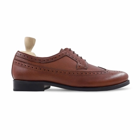 Kaiya - Men's Oxblood Pebble Grain Leather Derby Shoe Comfortable Shoes