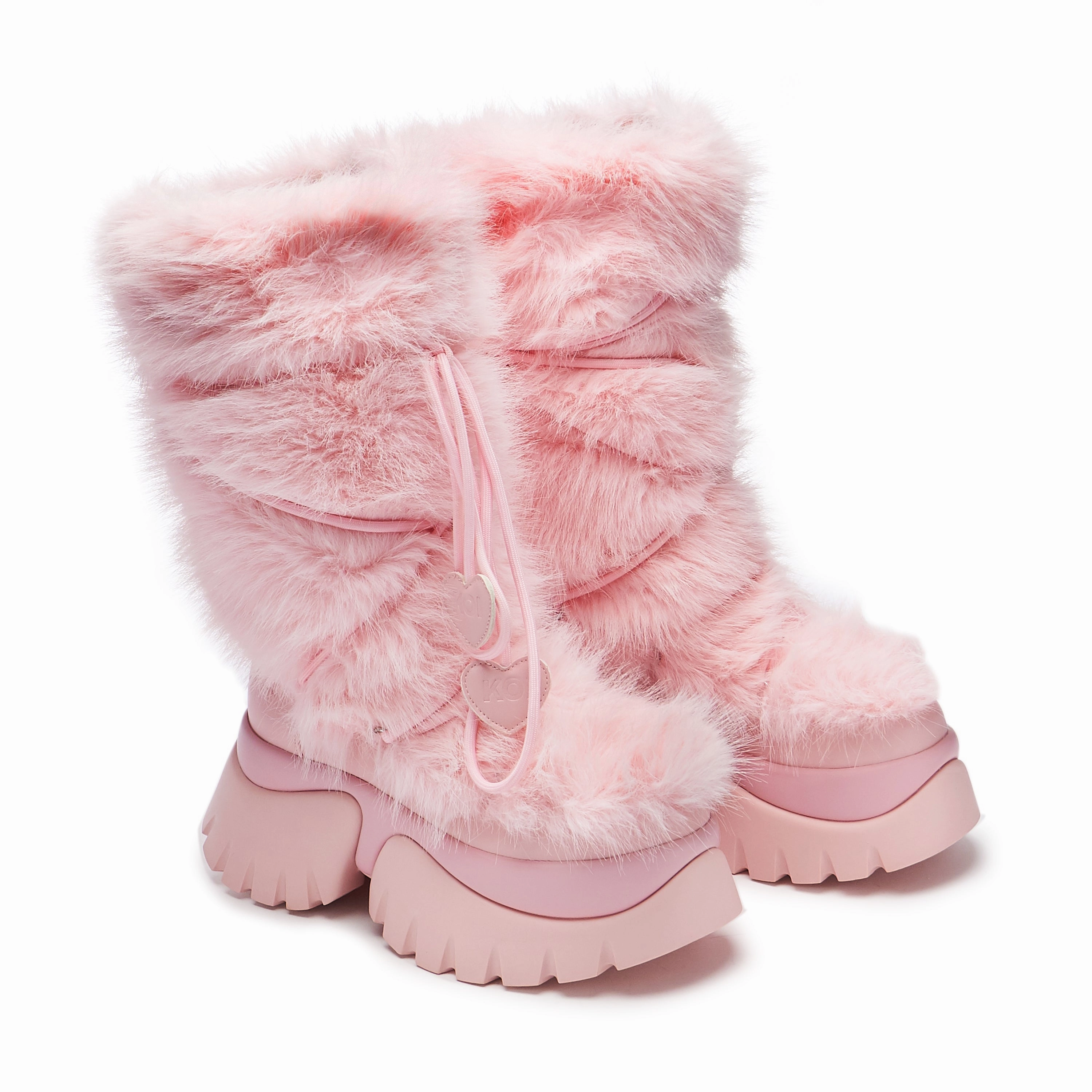 Kawaii Sasquatch Fluffy Snow Boots - Pink Marine Corps Combat Boots