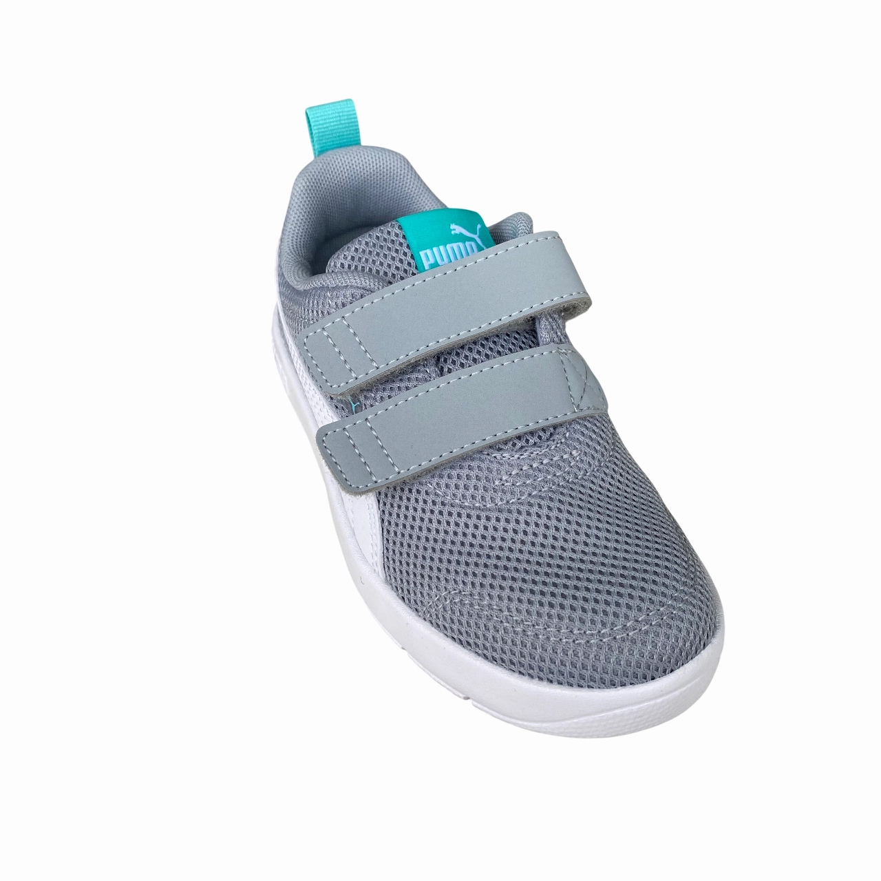 Sneakers That Make You Taller Puma scarpa da ginnastica da bambino Courtflex V3 Mesh PS 398085-06 grigio-bianco